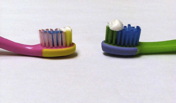 Proper amount of toothpaste on a brush